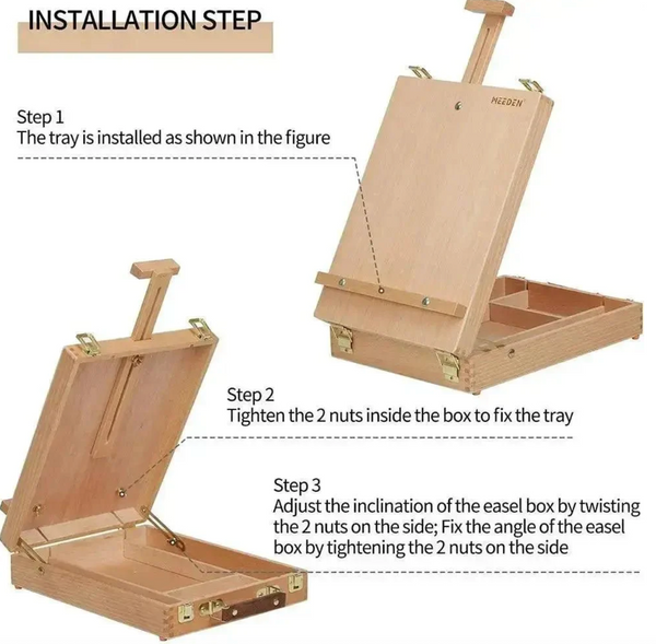 Meeden Paint Box/Easel HBX-3 - Long & Mid-Sized