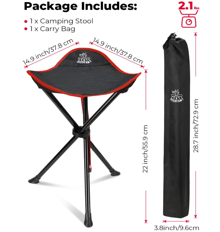 Stool for Plein Air - Tall, 3 legged, Extra Sturdy