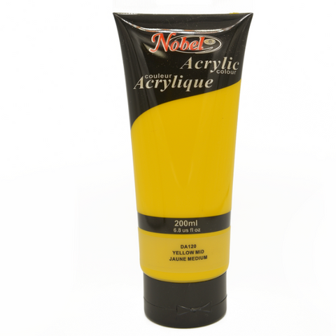Nobel Artist Grade Acrylics - Yellow Mid- 200 ML 🇨🇦